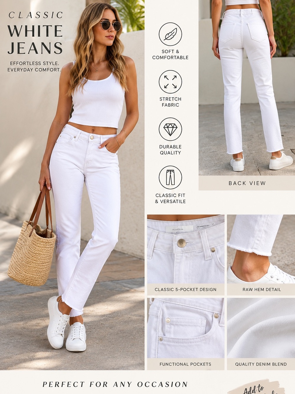 1822 Denim Women’s White Skinny Jeans - Slim Fit